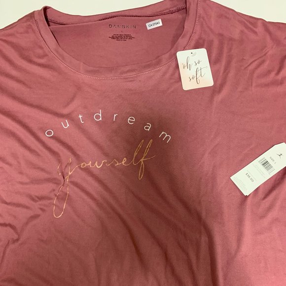 Danskin soft pink T-shirt , large *brand new* - Picture 1 of 2